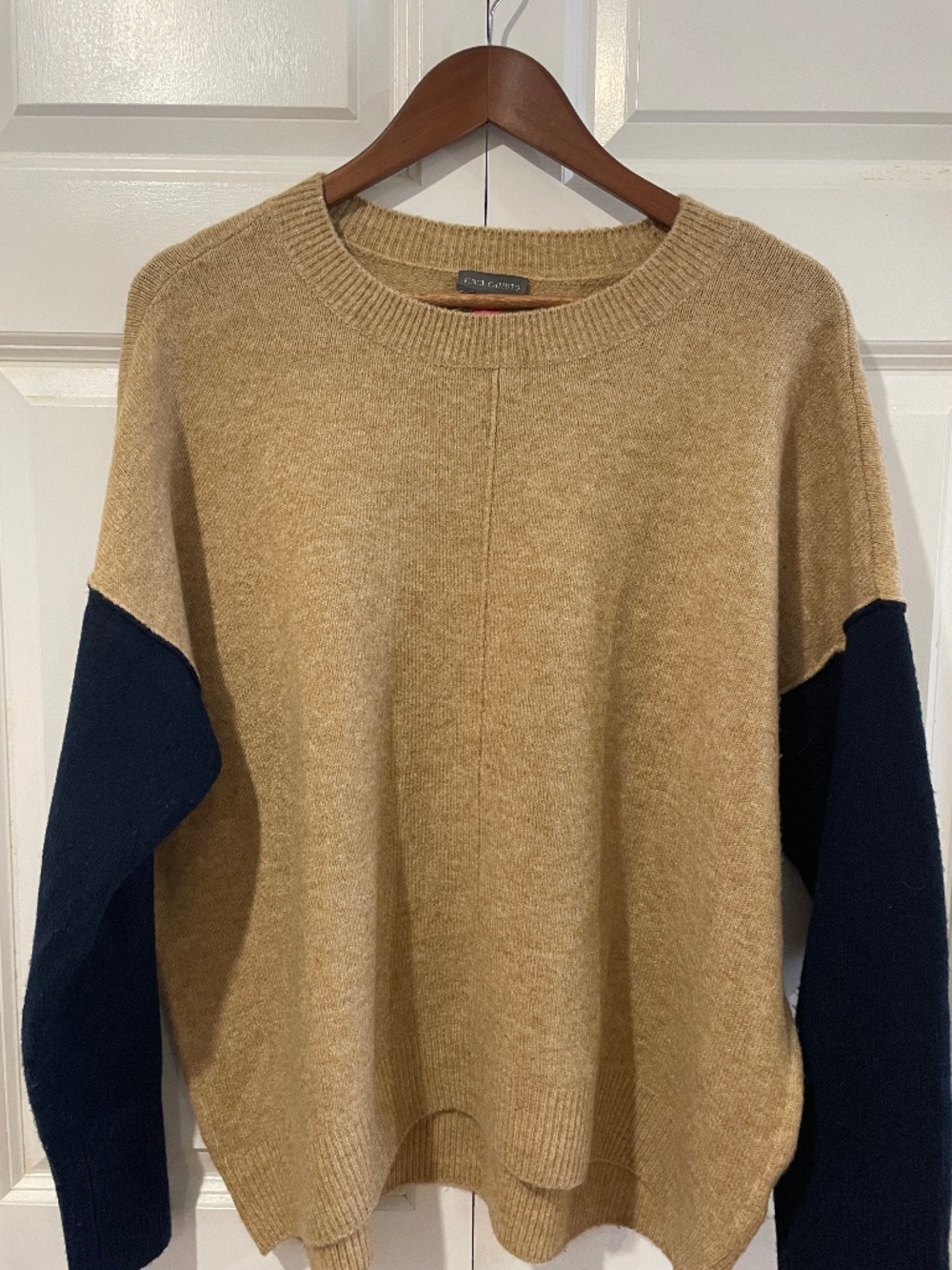 Vince Camuto - Two Tone Color Block Navy Beige sweater